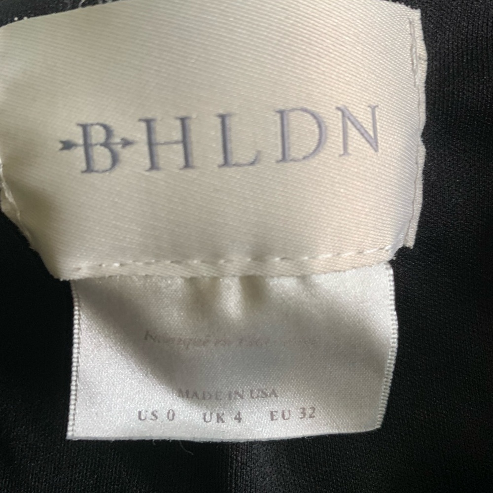 BHLDN Lyra V-Neck Faux-Wrap Crepe Midi Dress in Black